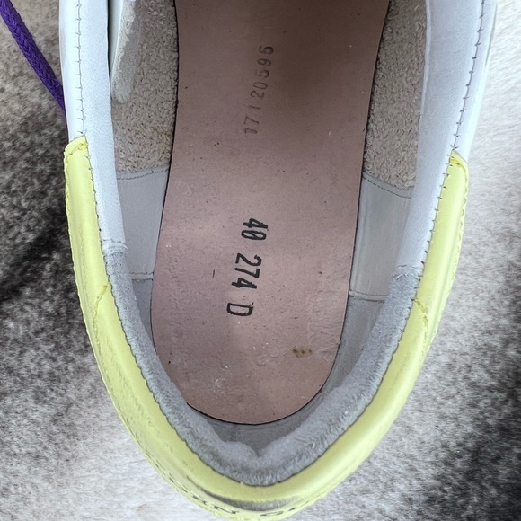 Golden Goose Superstar Classic Leather Glitter Star White Pink Yellow Sneakers - Picture 12 of 16